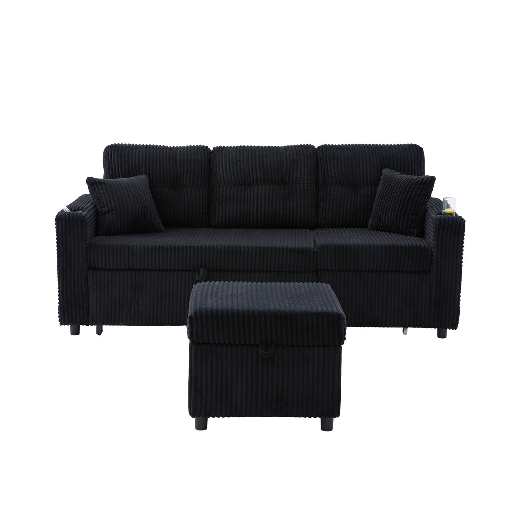 Black Corduroy Sofa Bed — detail 25