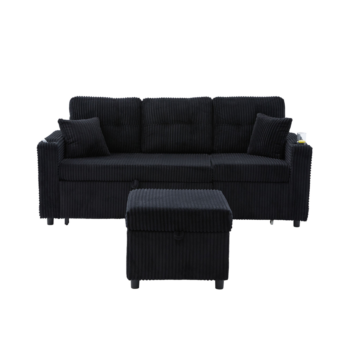 Black Corduroy Sofa Bed — detail 25