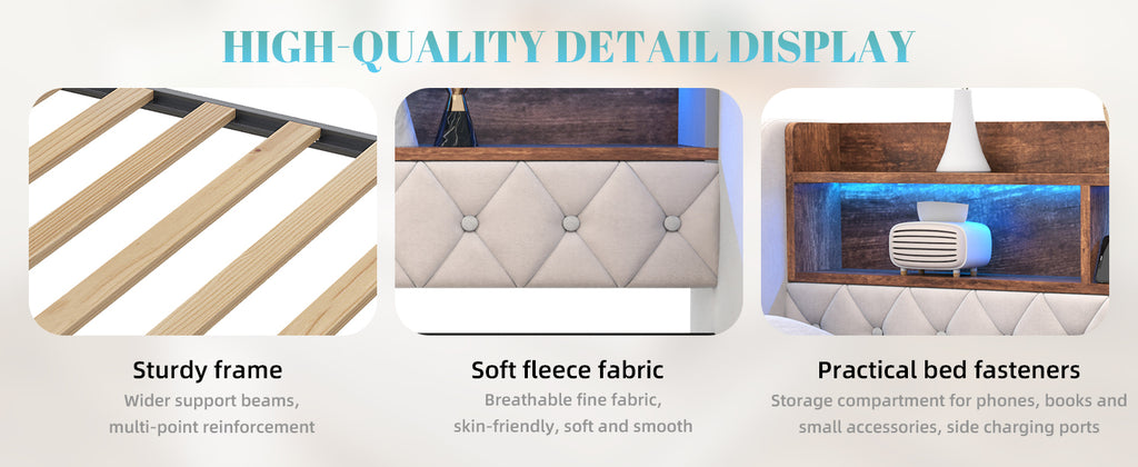 Beige Velvet Sofa Bed — detail 21