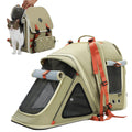 Expandable Pet Travel Backpack with Detachable Pouch – Green — product view