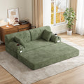 Green Corduroy 2-Seater Sofa Bed — product view