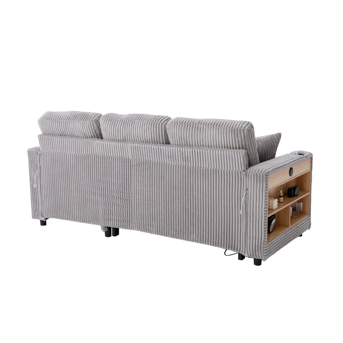Light Grey Corduroy Sofa Bed — detail 26