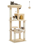 Cat Tree with Condo and Large Hammock – Beige — product view