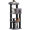 XL Cat Tree with Condo and Large Hammock – Black & Grey — product view