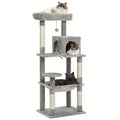 Cat Tree with Condo and Large Hammock – Grey — product view