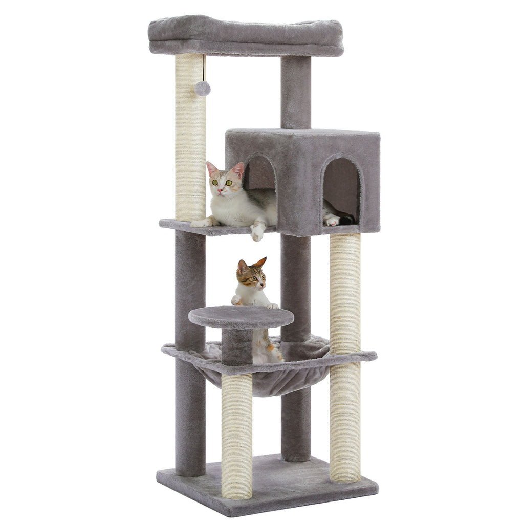 XL Cat Tree with Condo and Large Hammock – Grey — product view