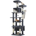 XL Tall Cat Tree with Dual Condos and Large Hammock – Dark Grey — product view