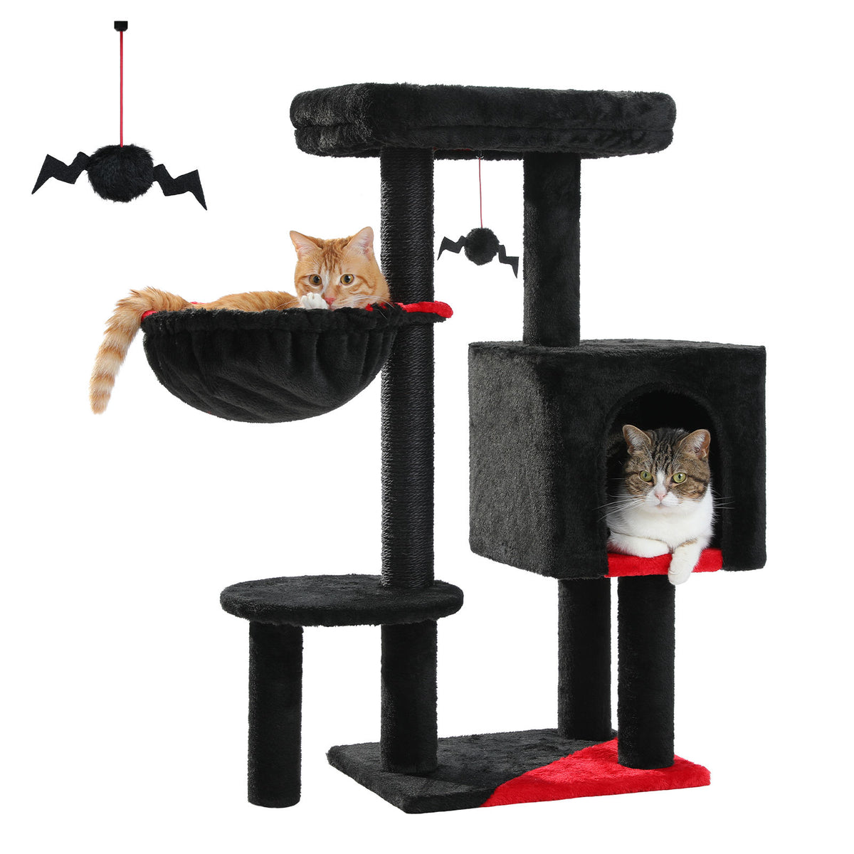 Gothic Cat Tree with Coffin-Style Condo – Black — product view