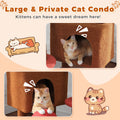 Floor-to-Ceiling Cat Tree with Two Hammocks – Brown — product view
