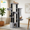 Large Cat Tree with Three Hammocks – Black — product view