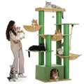 Large Cat Tree with Three Hammocks – Green — product view