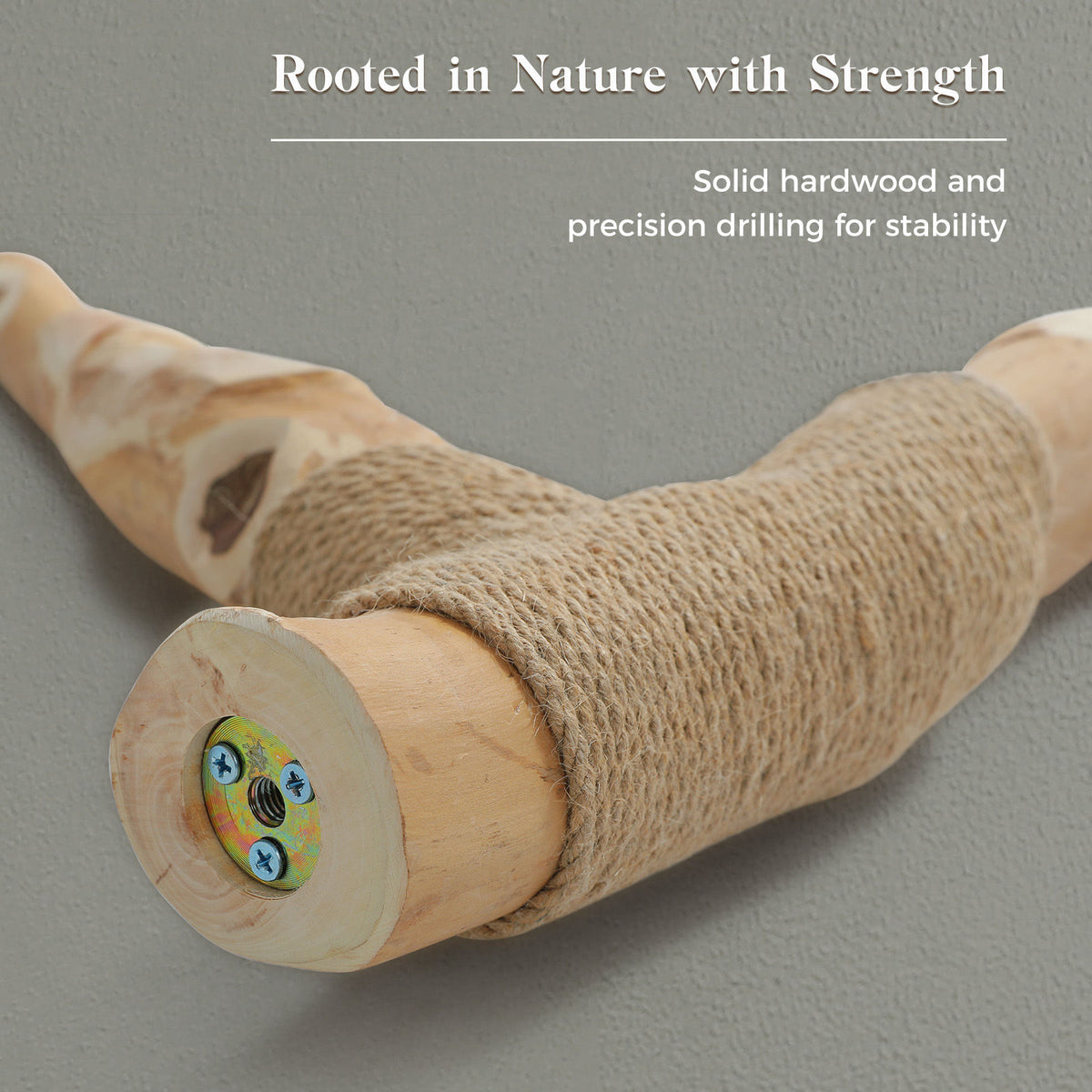 Natural Wood Cat Tree with Flower Perches – White — detail 6