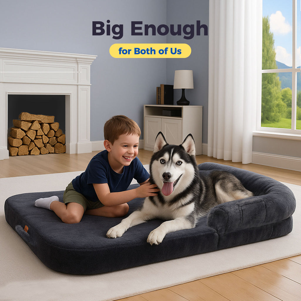 XL Foldable Dog Bed with Removable Cover – Grey — detail 2