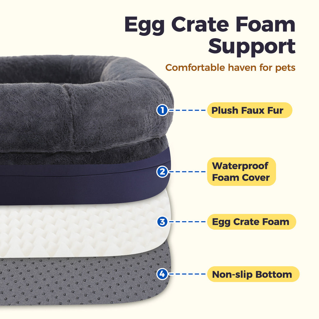 XL Foldable Dog Bed with Removable Cover – Grey — detail 6