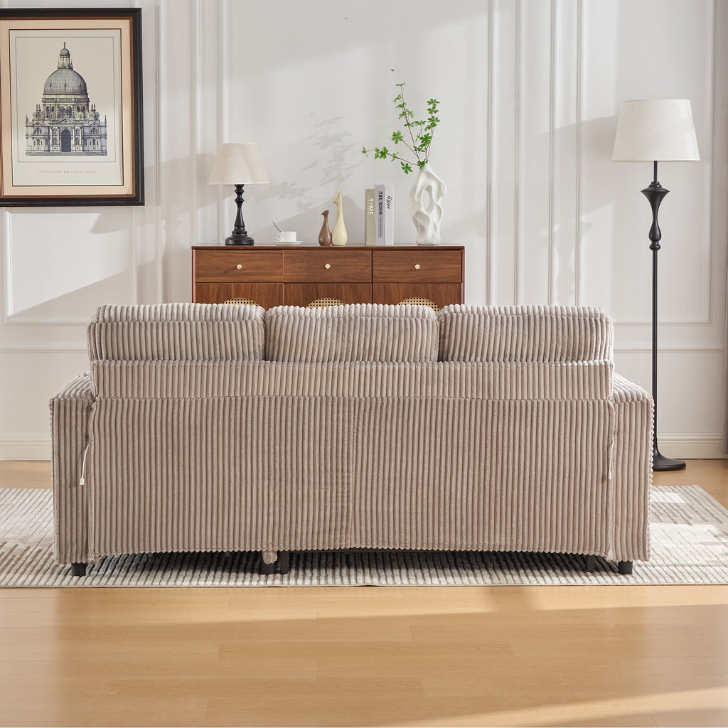 Light Grey Corduroy Sofa Bed — detail 20