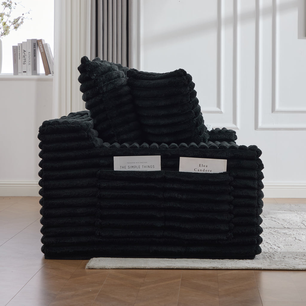 Black Corduroy Sofa Bed — detail 16