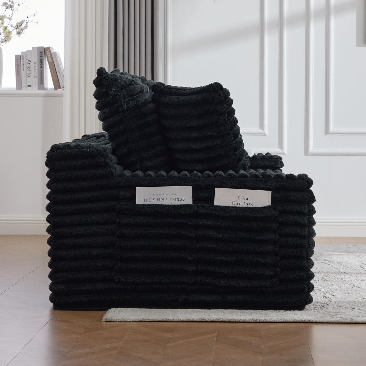 Black Corduroy Sofa Bed — detail 16