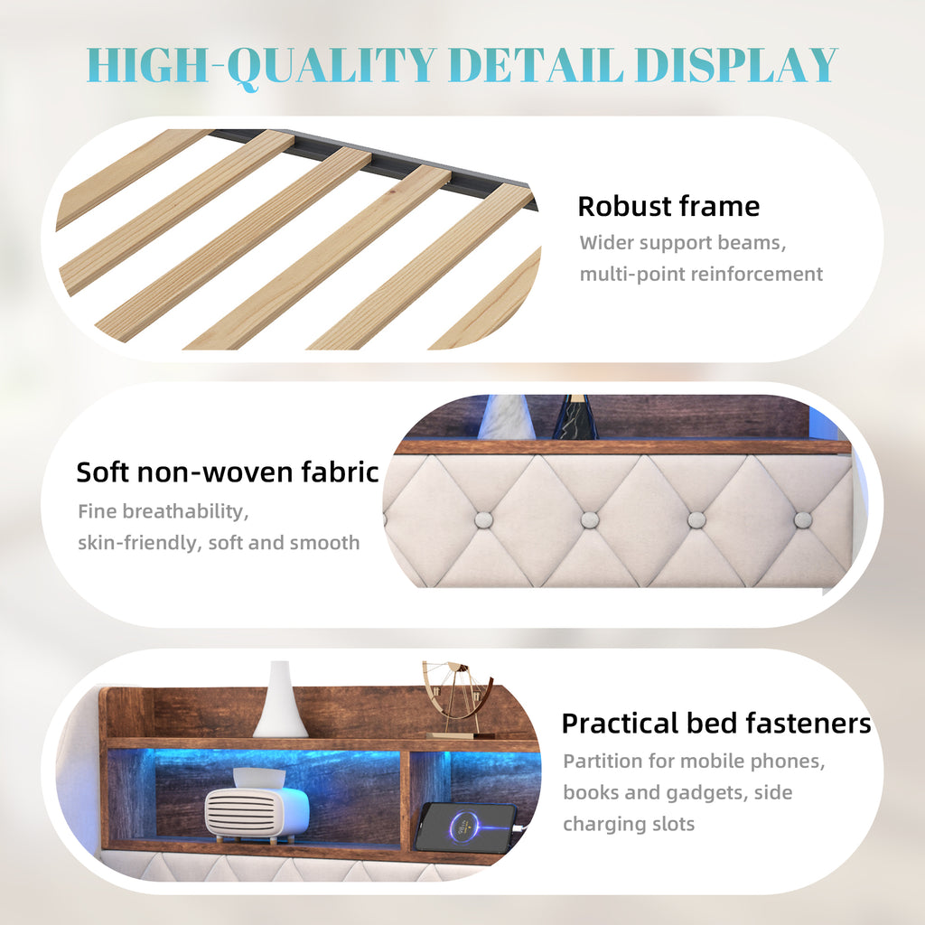 Beige Velvet Sofa Bed — detail 8