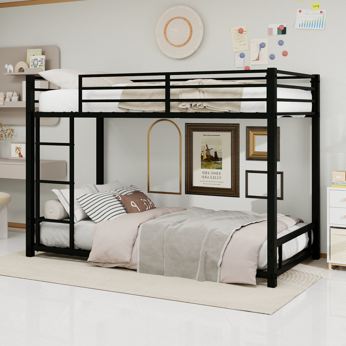 Black Metal Bunk Bed – 90 × 190 cm — detail 2