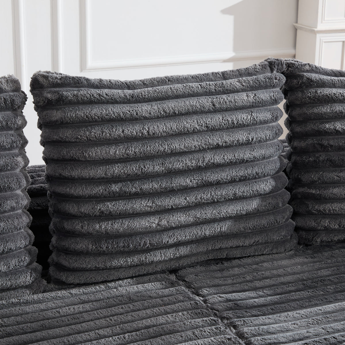 Dark Grey Corduroy Sofa Bed — detail 17