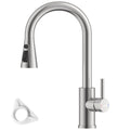 DAYONE Brushed Steel Pull-Out Kitchen Mixer Tap — product view