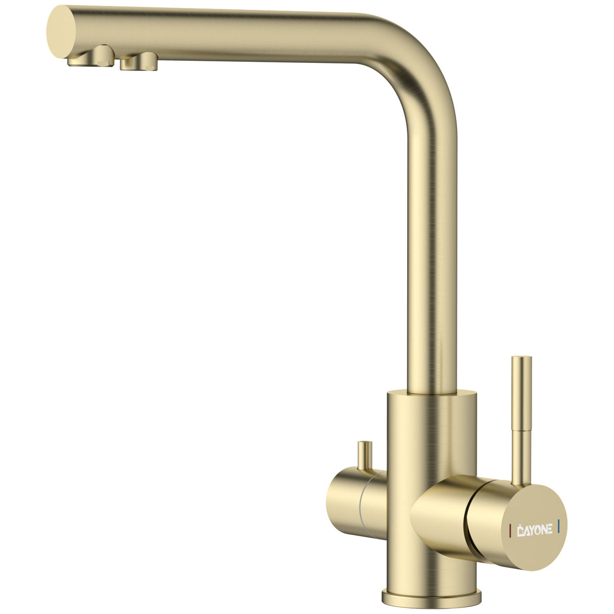 DAYONE Brushed Gold 3-Way Kitchen Mixer Tap — product view
