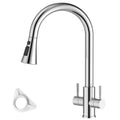 DAYONE Chrome Dual Lever Pull-Out Kitchen Tap — product view