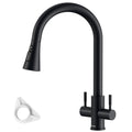 DAYONE Matte Black Dual Lever Pull-Out Kitchen Tap — product view