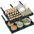 DAYONE Matte Black Adjustable Pull-Out Cabinet Organisers, Set of 2 — product view
