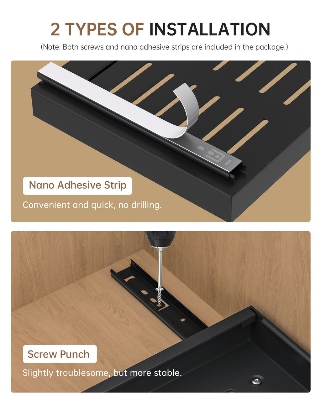 DAYONE Matte Black Adjustable Pull-Out Cabinet Organisers, Set of 2 — detail view 5