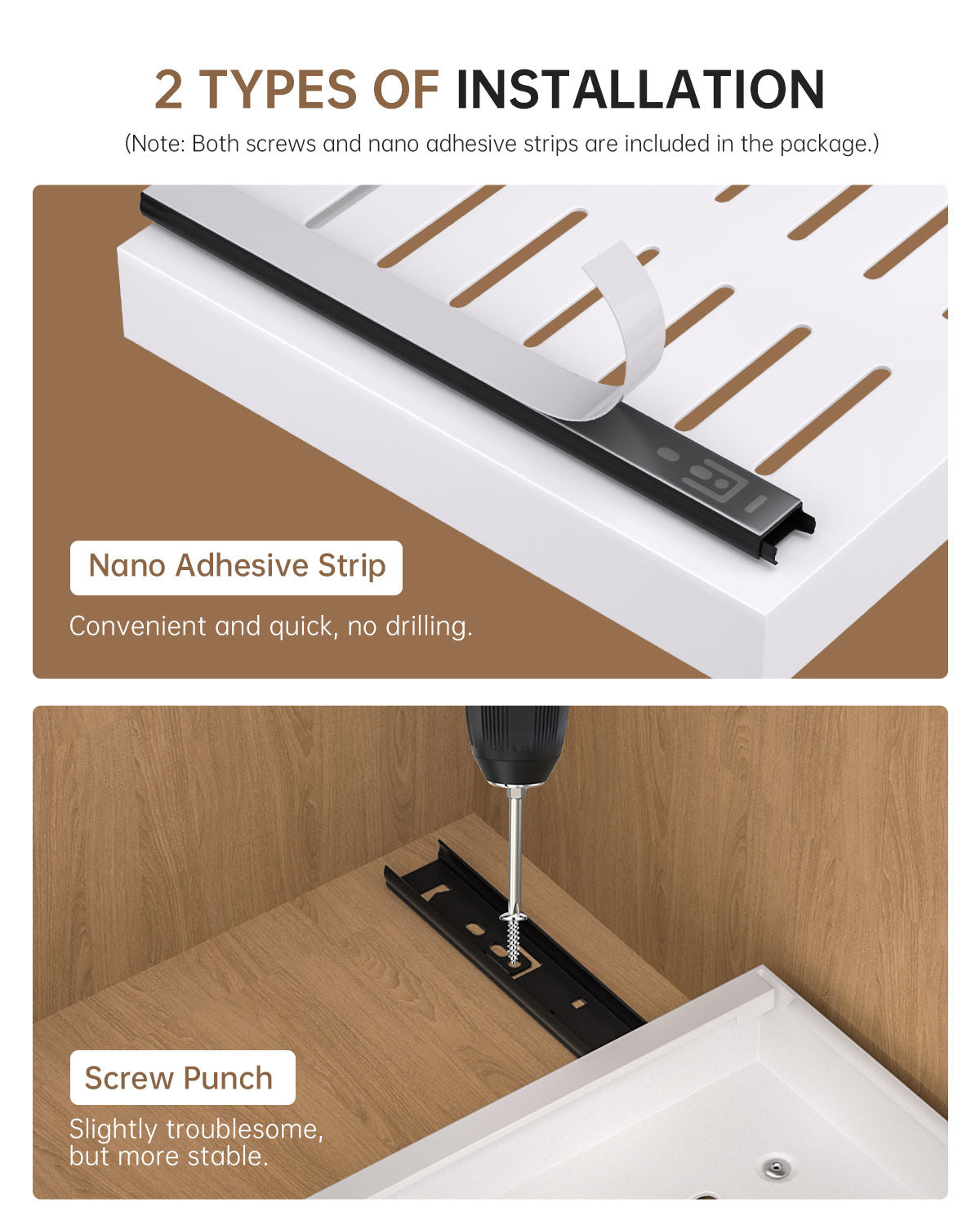 DAYONE White Adjustable Pull-Out Cabinet Organisers, Set of 2 — detail view 5