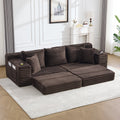 Coffee Corduroy Sofa Bed — product view