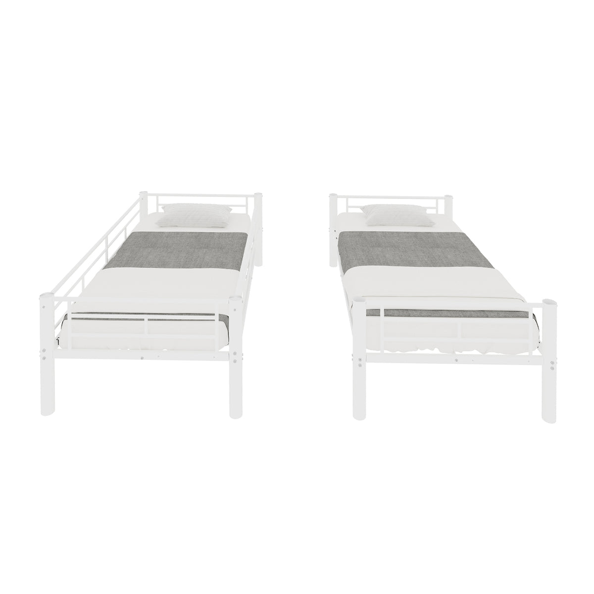 White Convertible Metal Bunk Bed – 90 × 190 cm — detail 17