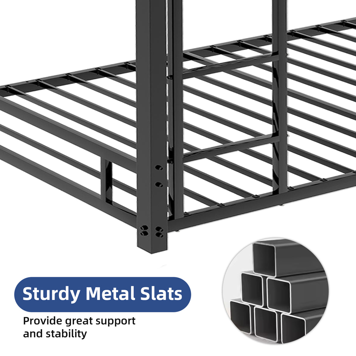 Black Metal Bunk Bed – 90 × 190 cm — detail 8