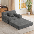 Dark Grey Corduroy Sleeper Chair — product view