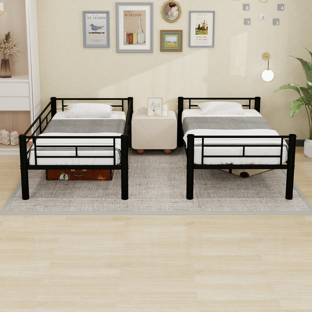 Black Convertible Metal Bunk Bed – 90 × 190 cm — detail 6