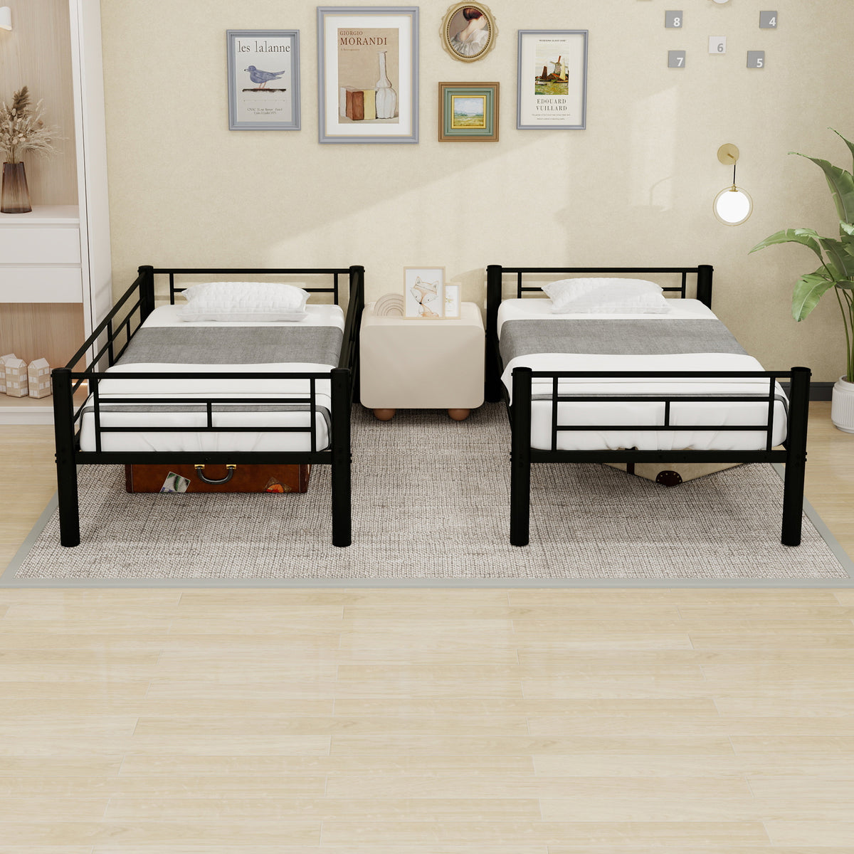 Black Convertible Metal Bunk Bed – 90 × 190 cm — detail 6