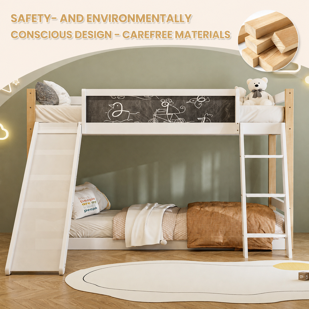 Wooden High Sleeper Bed with Slide and Storage Stairs – 90 × 190 cm — detail 10