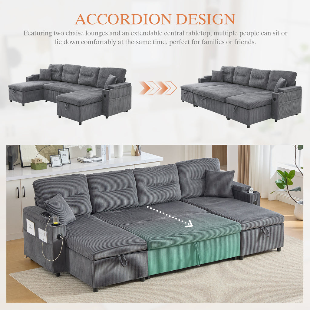 Charcoal grey Oversized Chenille Chaise Lounge with Pillows — detail 6