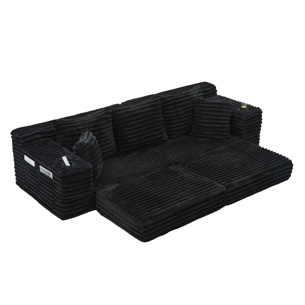 Black Corduroy Sofa Bed — detail 24