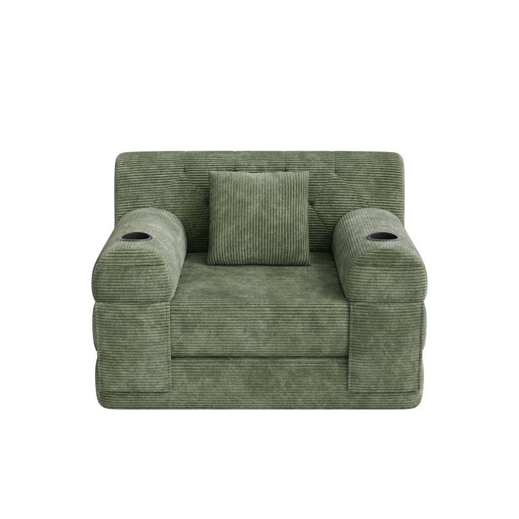 Green Corduroy Sleeper Chair — detail 11