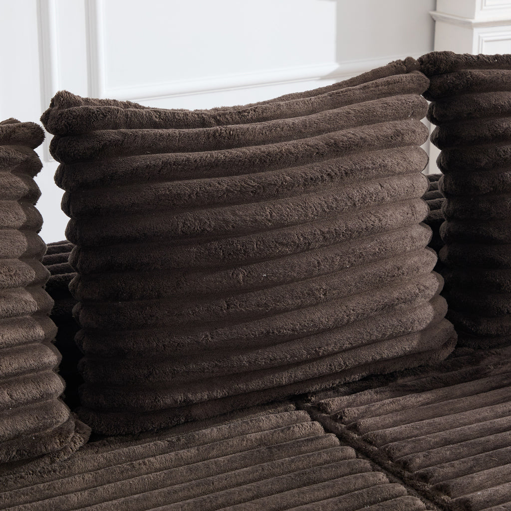 Coffee Corduroy Sofa Bed — detail 16