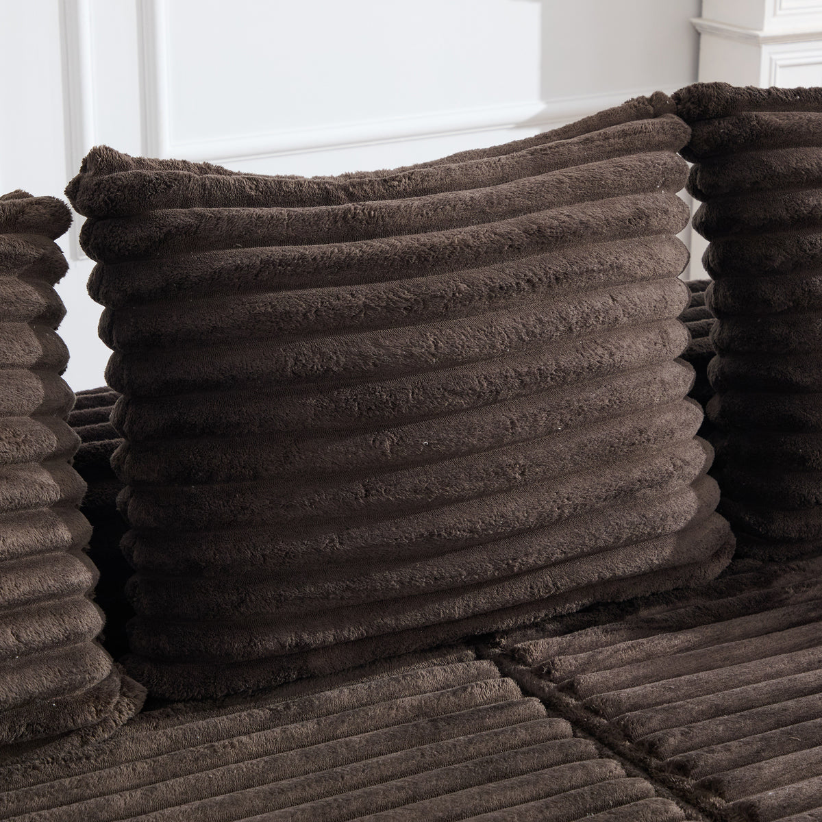Coffee Corduroy Sofa Bed — detail 16