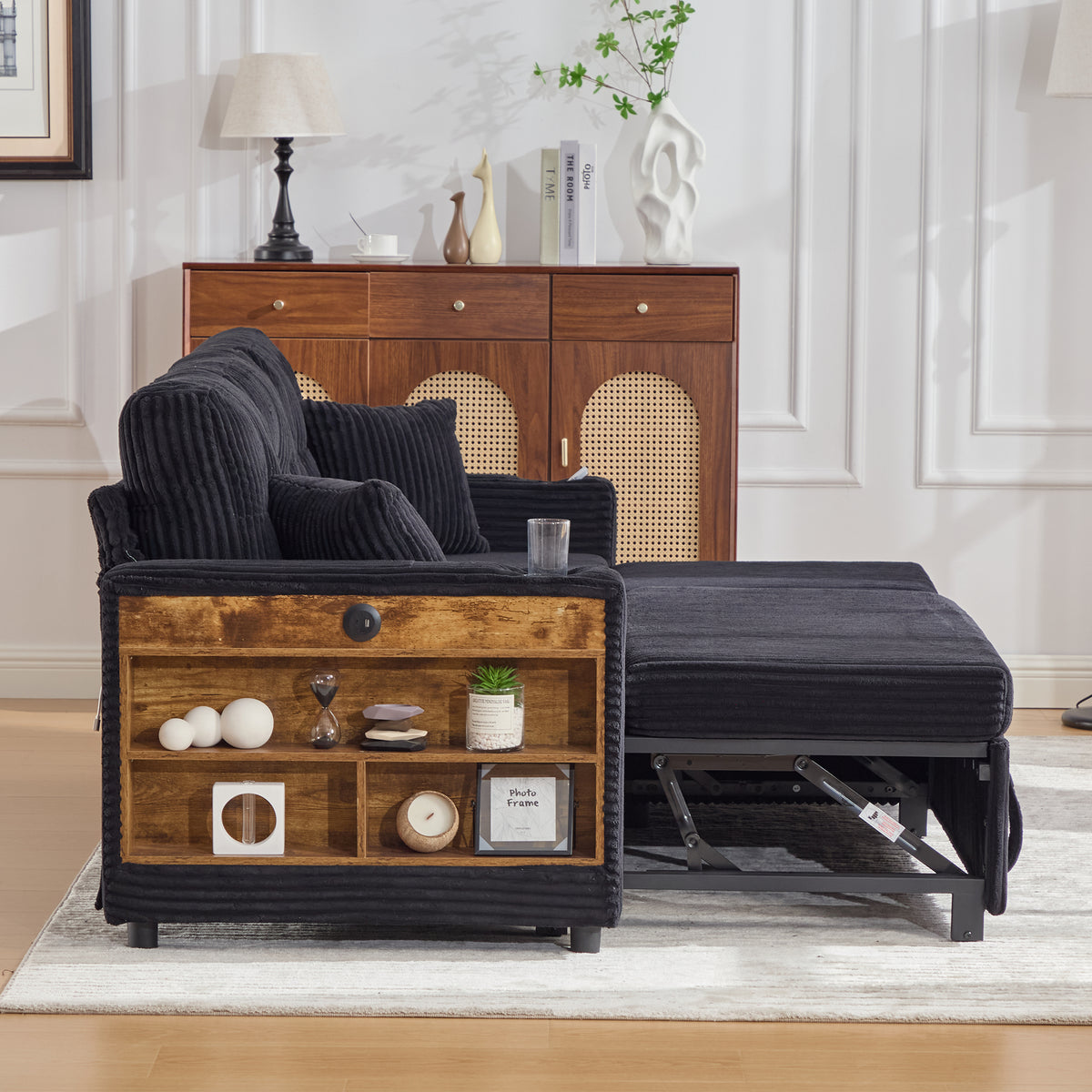 Black Corduroy Sofa Bed — detail 18