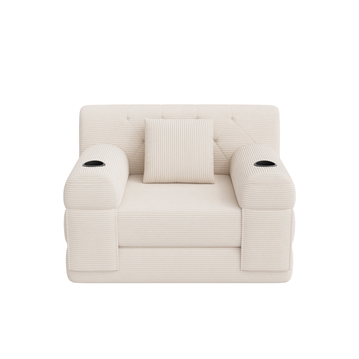 Beige Corduroy Sleeper Chair — detail 19