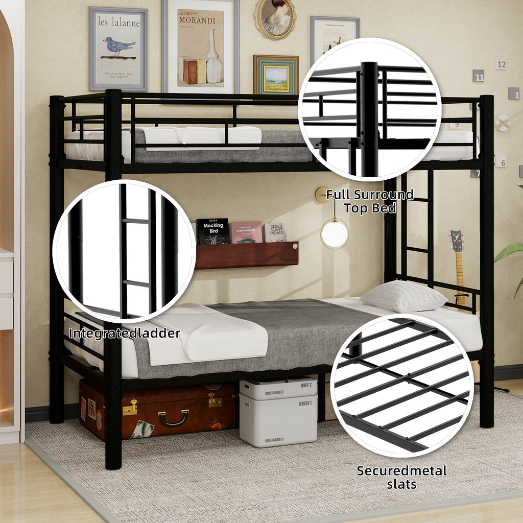 Black Convertible Metal Bunk Bed – 90 × 190 cm — detail 9