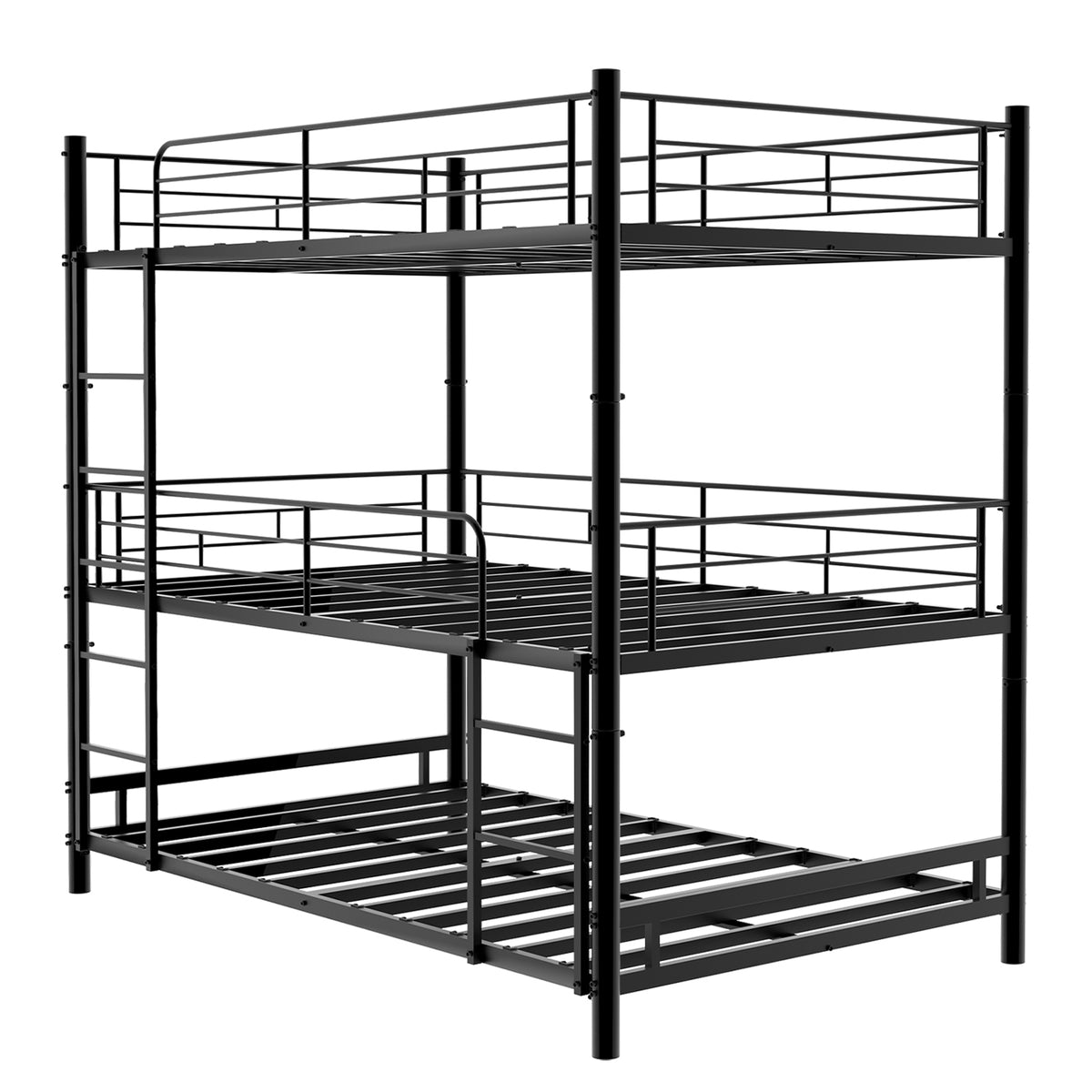 Black Triple Metal Bunk Bed – 90 × 190 cm — detail 13