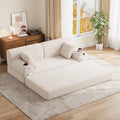 Beige Corduroy 2-Seater Sofa Bed — product view