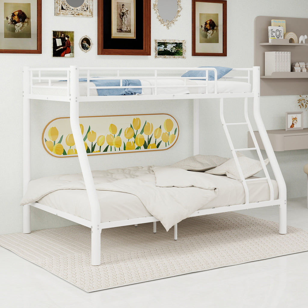 White Metal Bunk Bed – Single over Double — detail 2