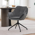 Grey Faux Leather Swivel Accent Chair with Auto-Return — product view